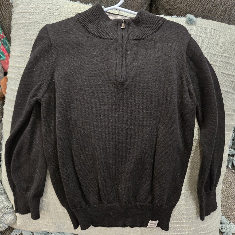 Kids' Black Half-Zip Sweater